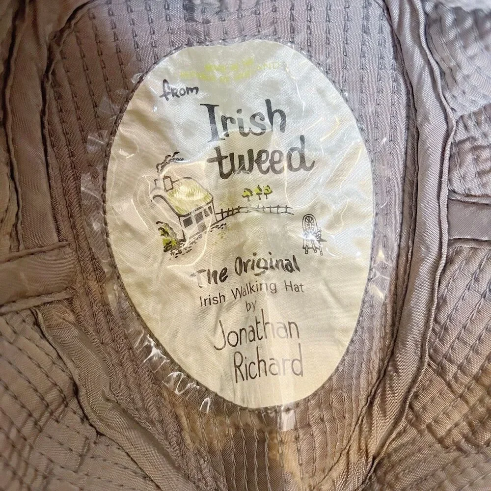 The Original Irish Walking Hat by Jonathan Richard 100% Wool Tweed Hat Vintage - Picture 6 of 6